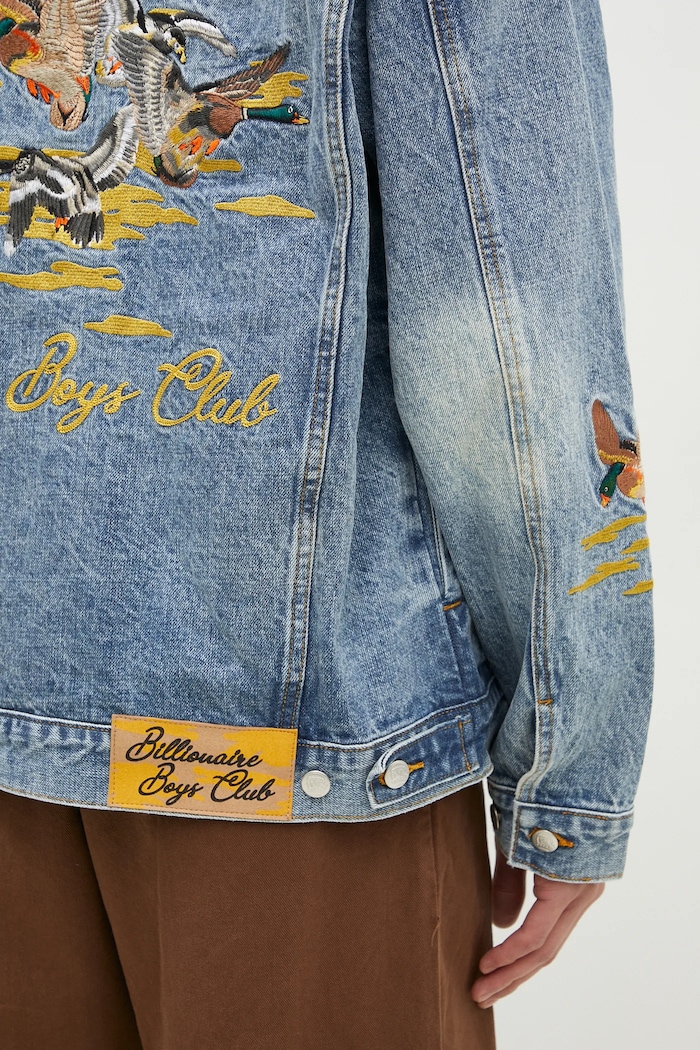 Billionaire Boys Club kurtka jeansowa Duck Embroidered Denim Jacket B24410 niebieski
