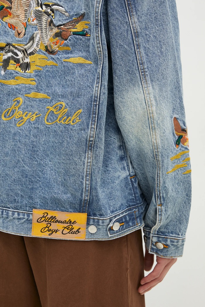 Džínová bunda Billionaire Boys Club Duck Embroidered Denim Jacket B24410 modrá