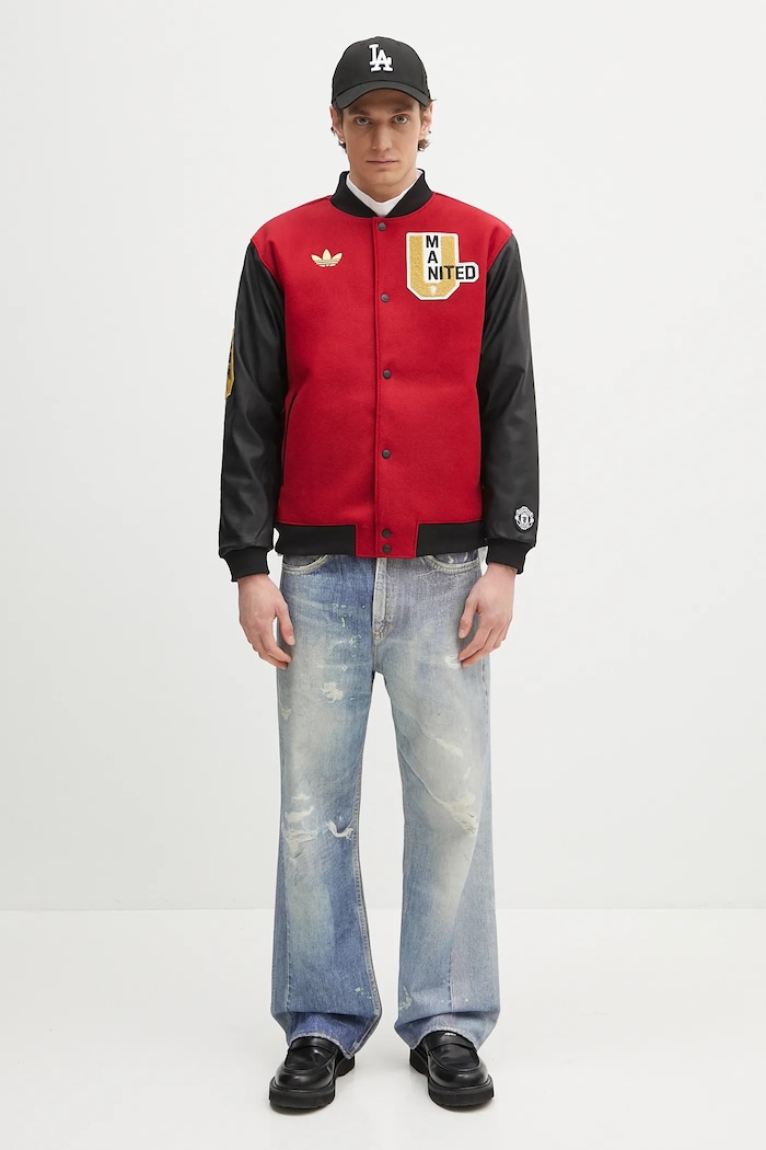 adidas Originals wool blend bomber jacket Manchester United VRCT JF0366