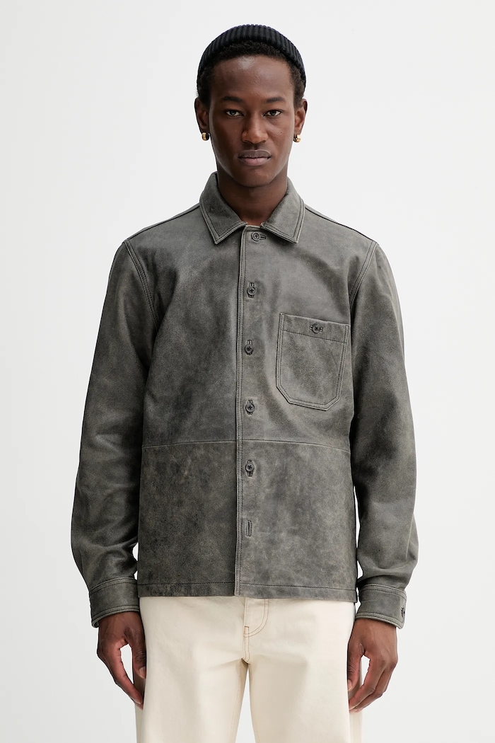 Samsoe Samsoe Geaca de piele Saruffo X C gri M24400053
