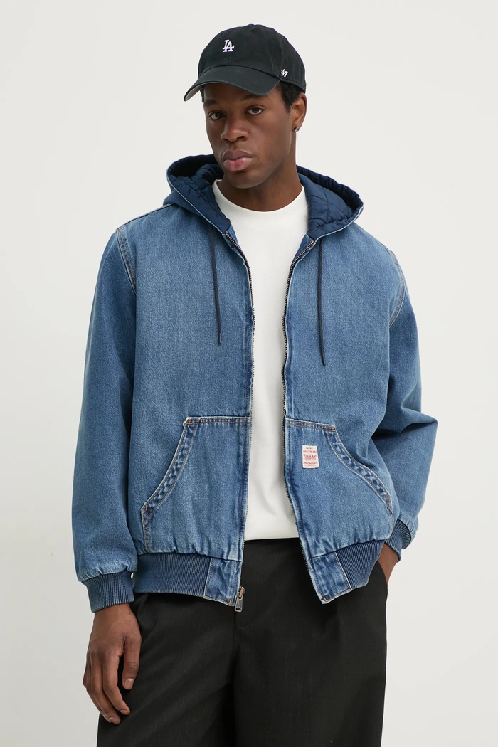 Levi's geaca POTRERO DENIM HOODY cu captuseala albastru A3222