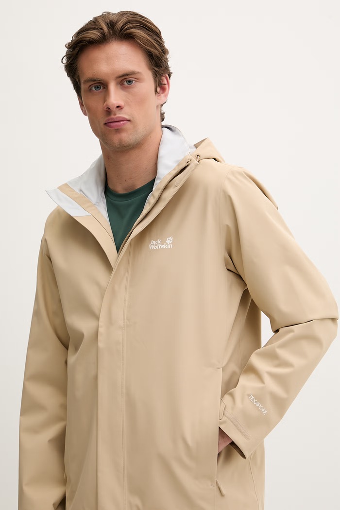 Jack Wolfskin pršiplášť Trailtime 2L béžová A63903
