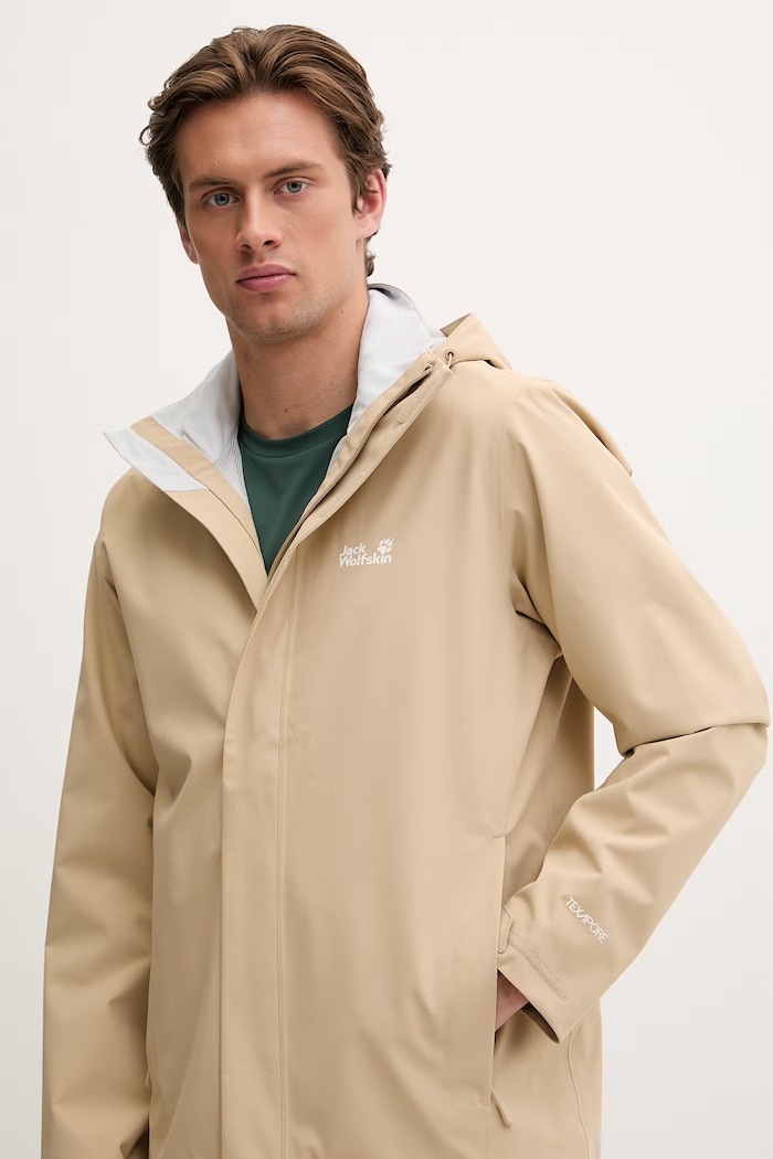 Jack Wolfskin pršiplášť Trailtime 2L béžová A63903