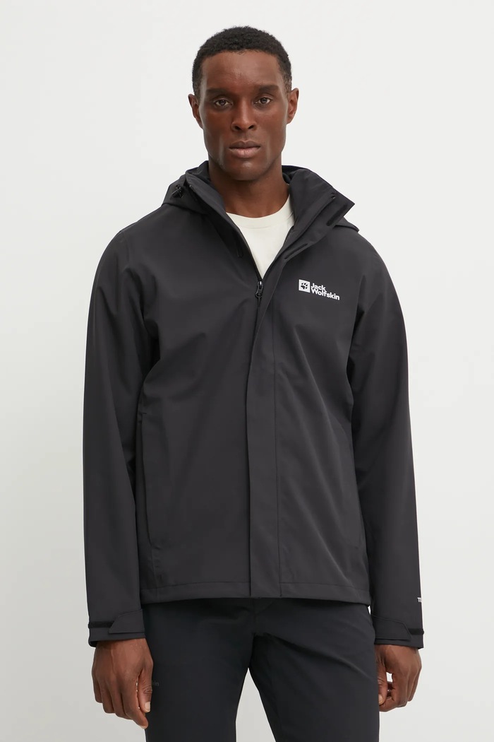 Jack Wolfskin pršiplášť Trailtime 2L nezateplené čierna A63903