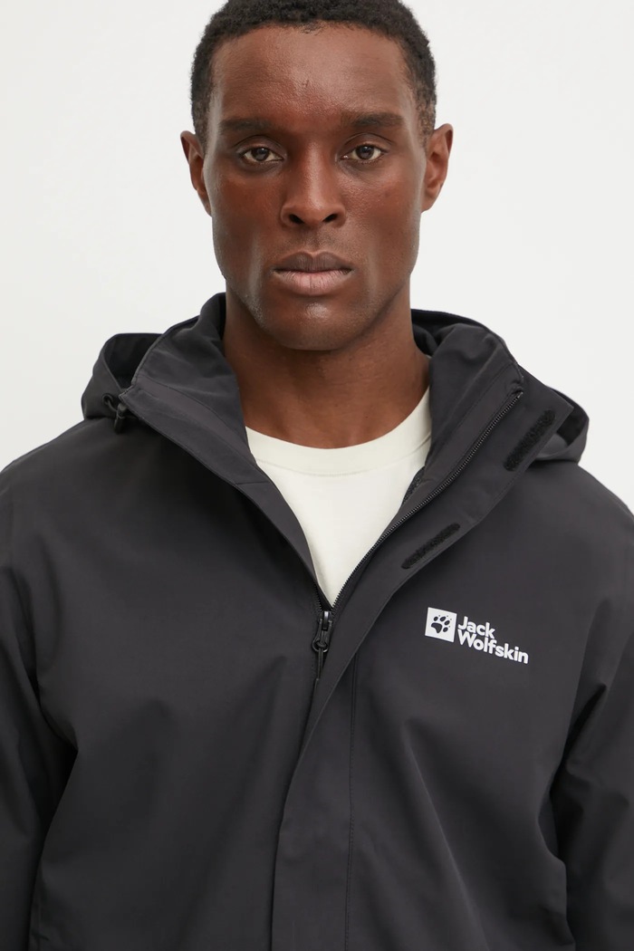 Jack Wolfskin pršiplášť Trailtime 2L čierna A63903
