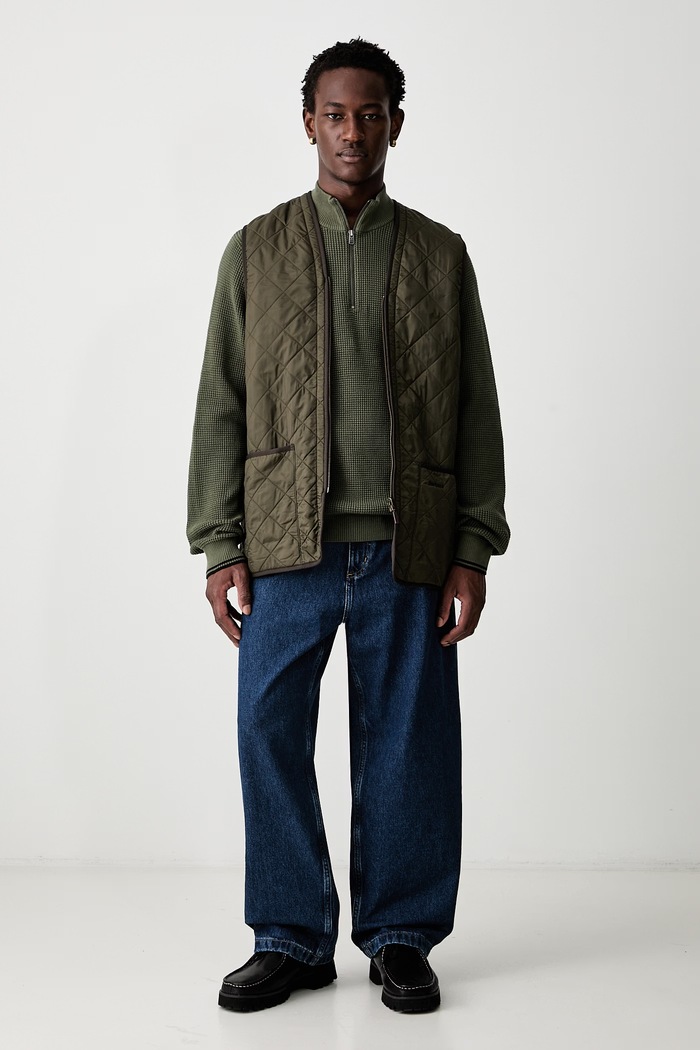 Barbour bezrękawnik męski Polarquilt Waistcoat/Zip-In Liner MLI0002 zielony SS25