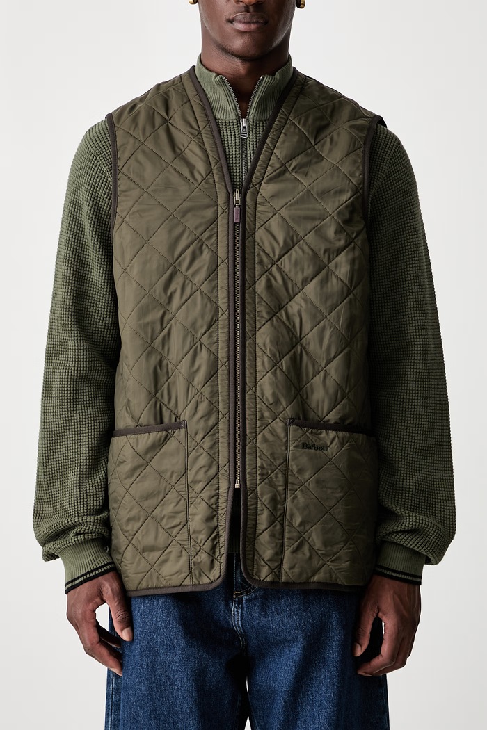 Barbour bezrękawnik męski Polarquilt Waistcoat/Zip-In Liner MLI0002 zielony