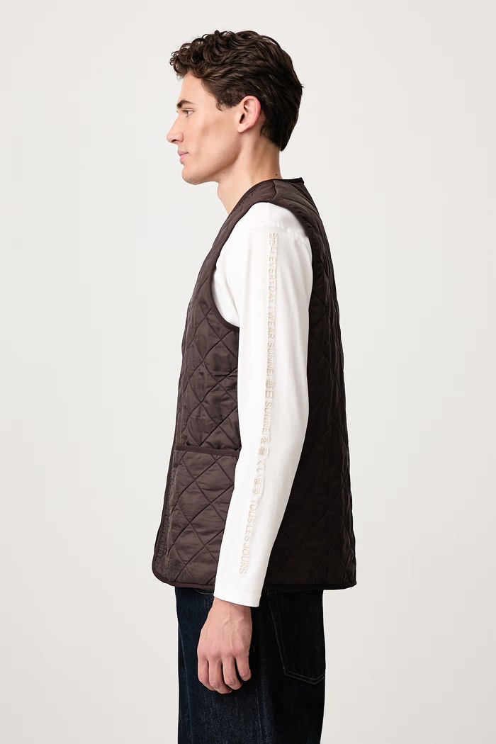 Bezrękawnik męski Polarquilt Waistcoat/Zip-In Liner Barbour MLI0002 brązowy