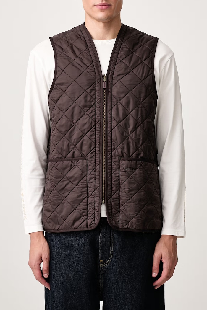 Vesta pánska Polarquilt Waistcoat/Zip-In Liner Barbour hnedá MLI0002