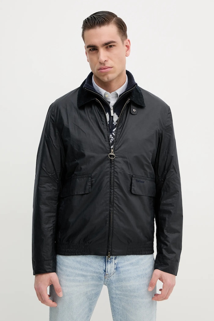 Barbour kurtka bawełniana Newbury Wax Jacket nieocieplane granatowy MWX2449
