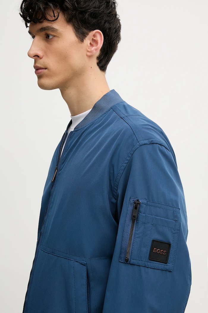 Bomber bunda BOSS Orange modrá 50537058