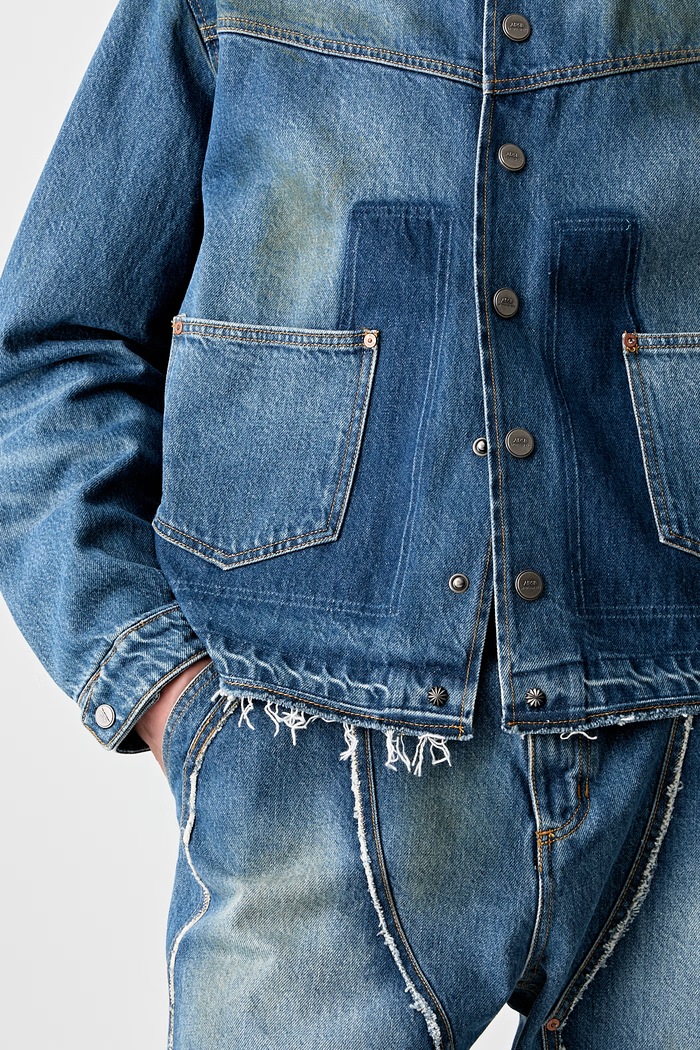 Andersson Bell Rodeo Motorcycle Denim kratka jakna traper za muškarce awa676m