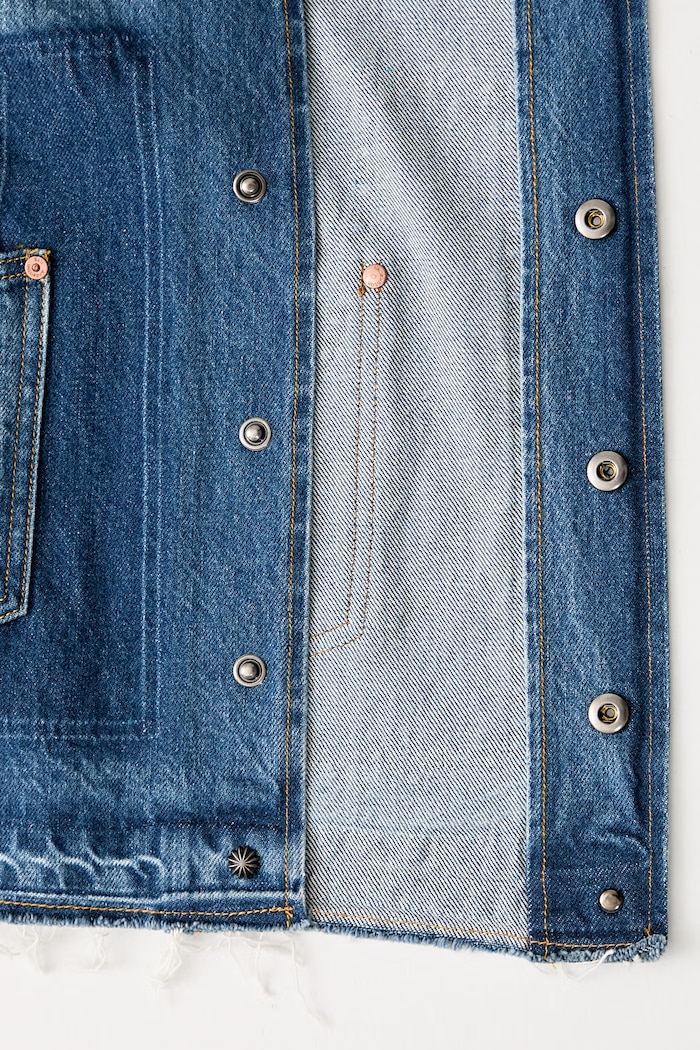 Andersson Bell Rodeo Motorcycle Denim κοντό μπουφάν ντένιμ Ανδρικό awa676m