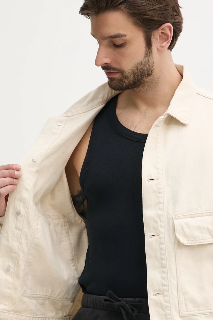 Calvin Klein Jeans kurtka z domieszką lnu J30J327212