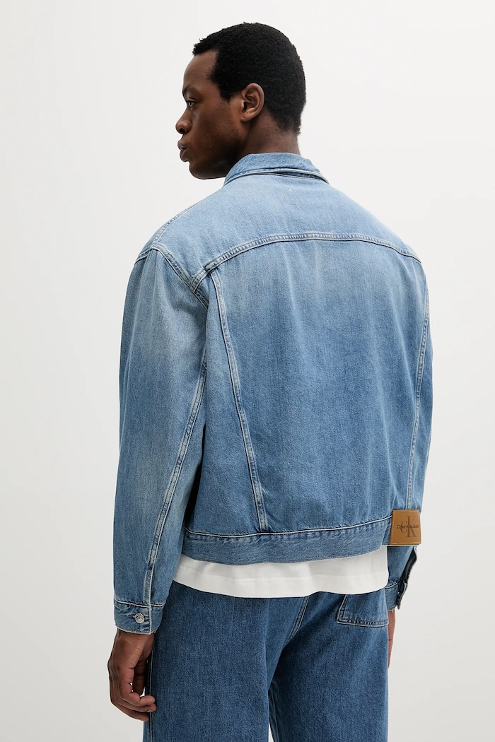 Odzież Calvin Klein Jeans kurtka jeansowa J30J327587 niebieski