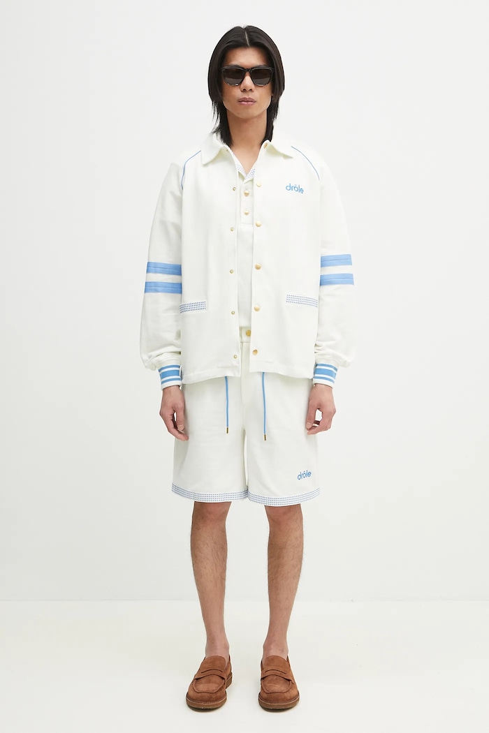 Bavlnená mikina Drôle de Monsieur Le Veste AprËs-sport G.JT227.CO162.OW biela
