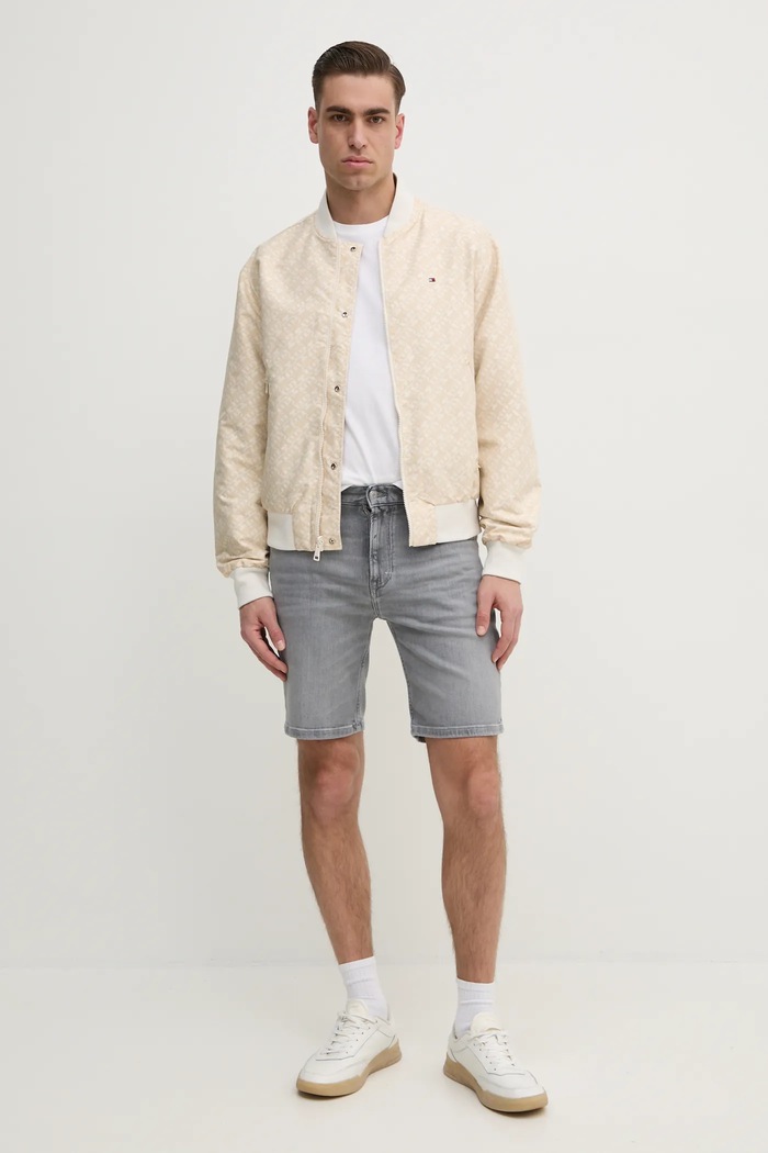 Obojstranná bunda bomber Tommy Hilfiger MW0MW38707 béžová SS25
