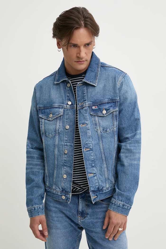 Abbigliamento Tommy Jeans giacca di jeans DM0DM21860 blu