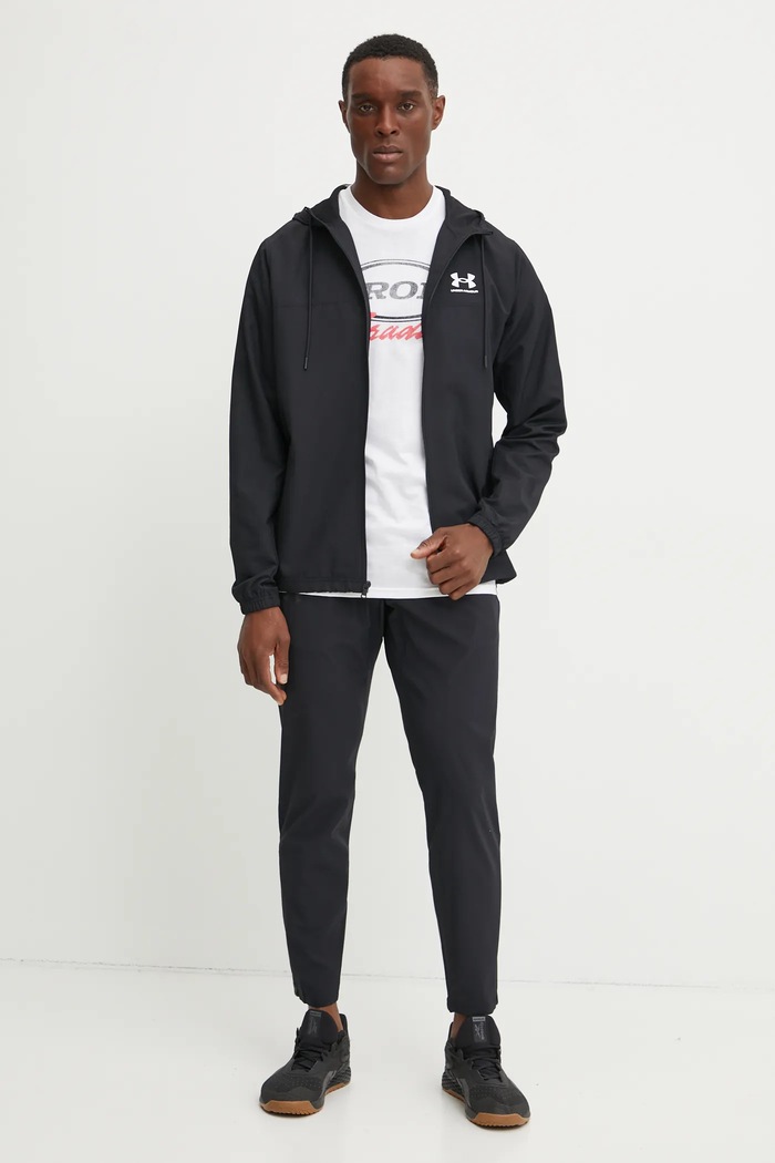 Under Armour sportovní bunda pánská Rival Terry 1390149 černá SS26
