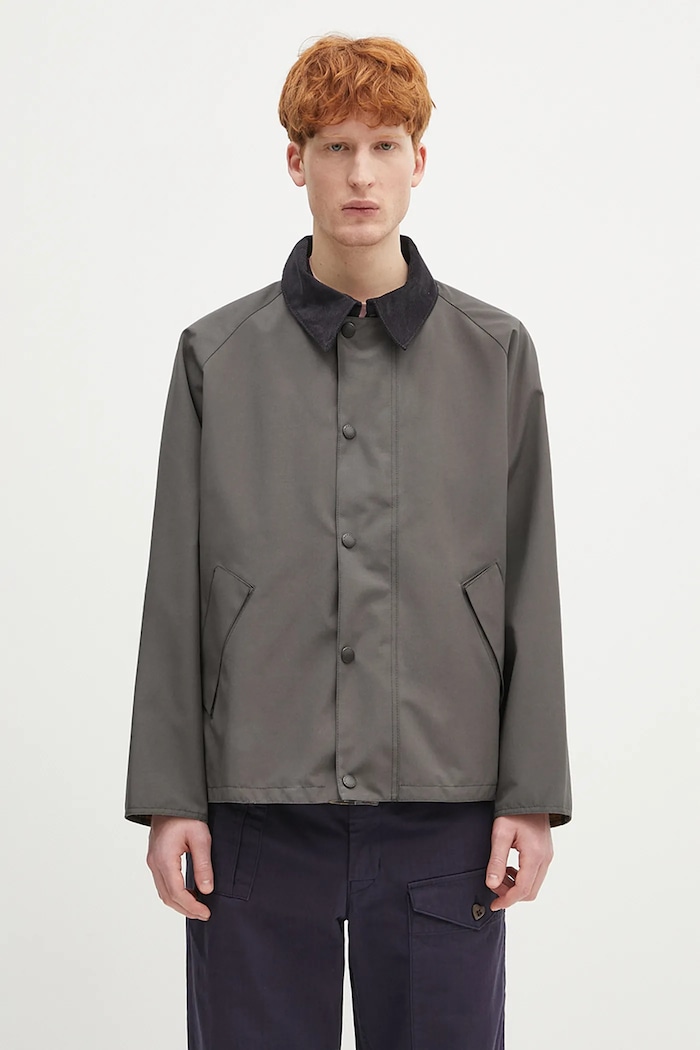 Barbour geacă cu două fețe Barbour OS Reversible Transporter Casual cu captuseala gri MCA0963