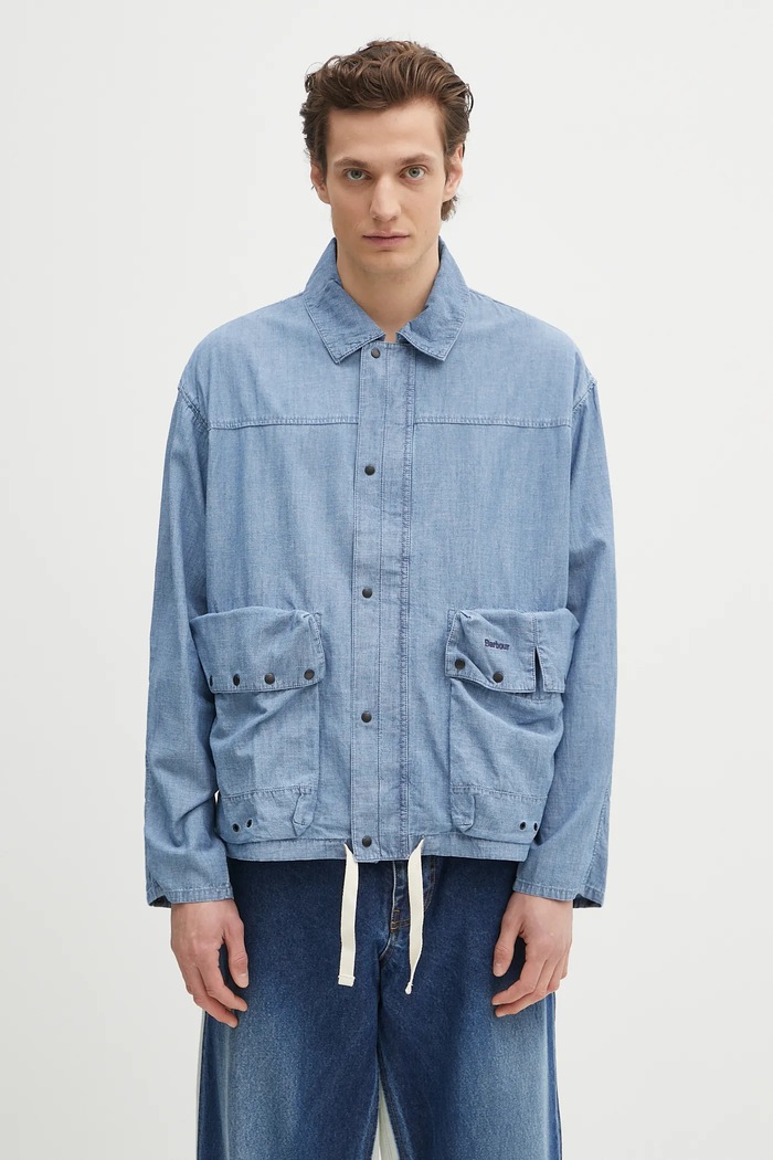 Barbour Cămașă de in Barbour Durham Chambray Casual Jacket albastru MCA1038