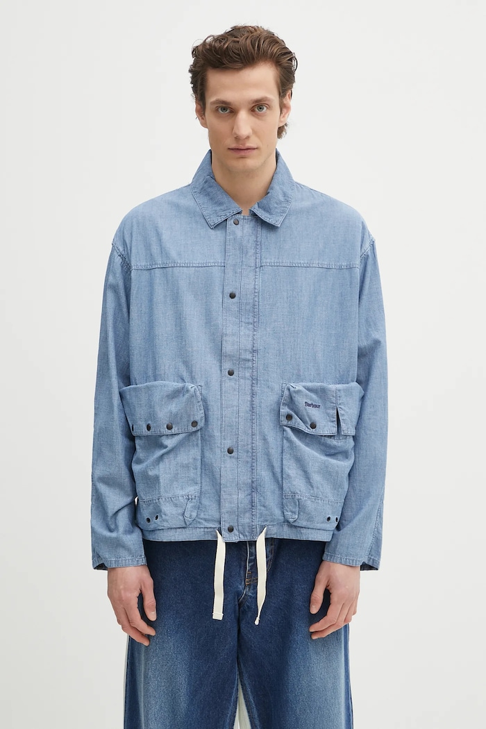 Barbour Cămașă de in Barbour Durham Chambray Casual Jacket albastru MCA1038
