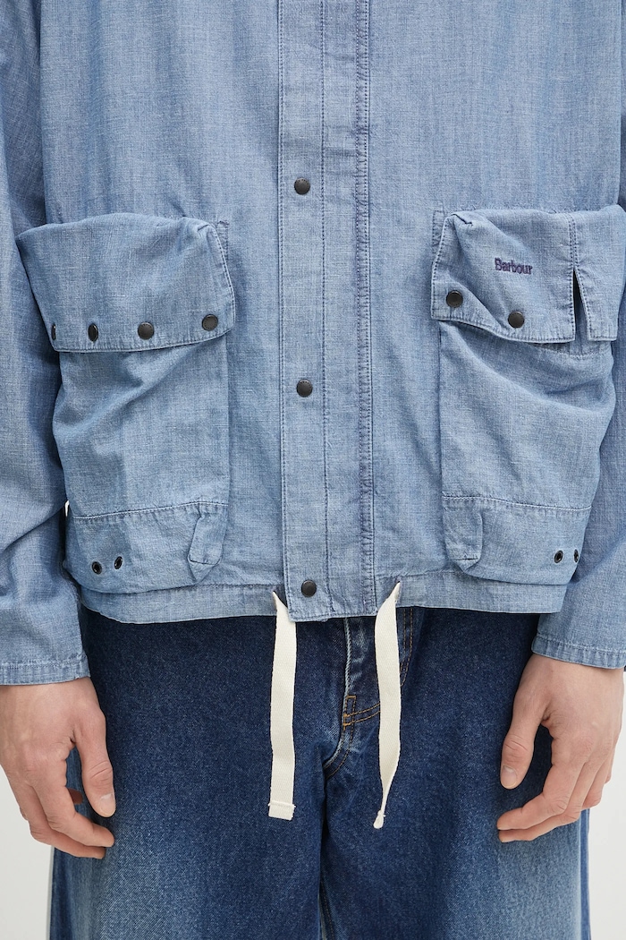 Cămașă de in Barbour Durham Chambray Casual Jacket Barbour MCA1038 albastru