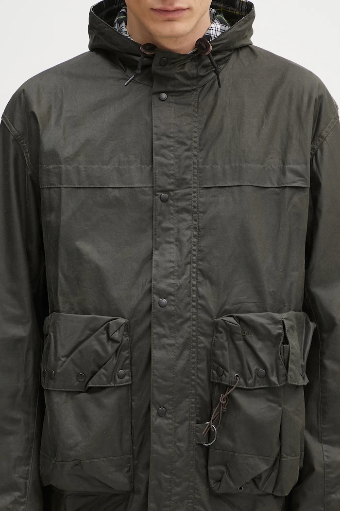 Barbour geacă Barbour Modified Durham Wax Jacket verde MWX2448