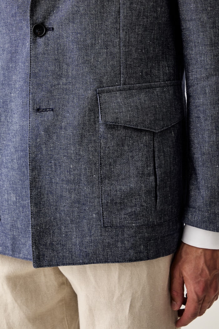 Tommy Hilfiger sacou cu un singur rând de nasturi pentru bărbați cu in SQTHL5965.SQTH503 bleumarin