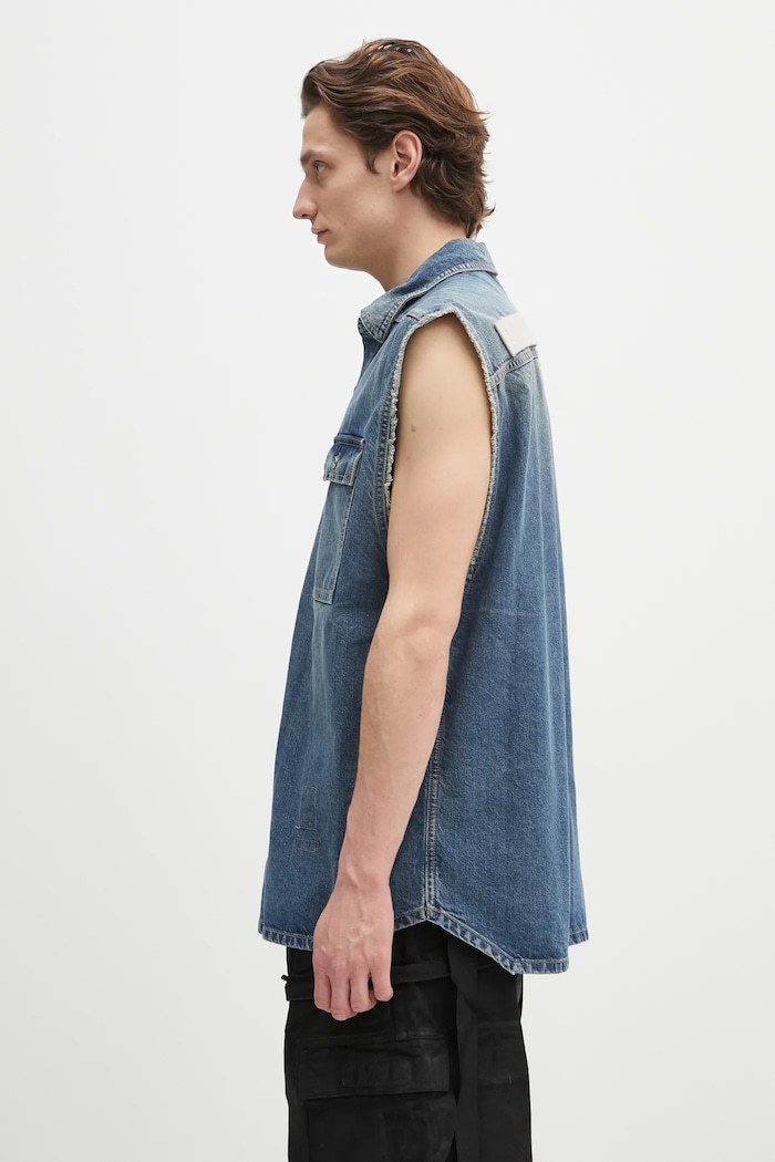 Дънков елек Rick Owens DRKSHDW Tommy Jumbo Outershirt DU01E3764.DWB син SS25