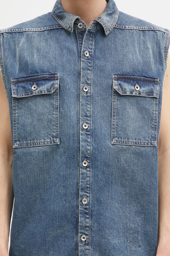 Дънков елек Rick Owens DRKSHDW Tommy Jumbo Outershirt син DU01E3764.DWB