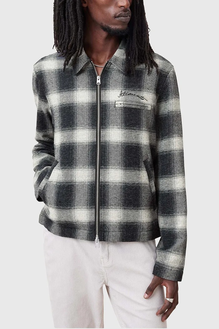 Βαμβακερό μπουφάν AllSaints ELLIS μαύρο M001OC