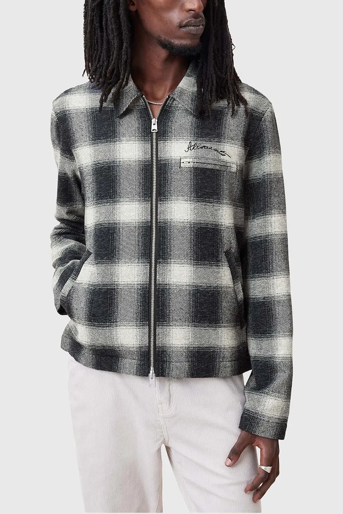 Βαμβακερό μπουφάν AllSaints ELLIS μαύρο M001OC