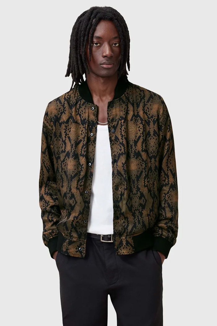 Dvostrana bomber jakna AllSaints SOUNDVIEW bez tople podstave crna M006OC