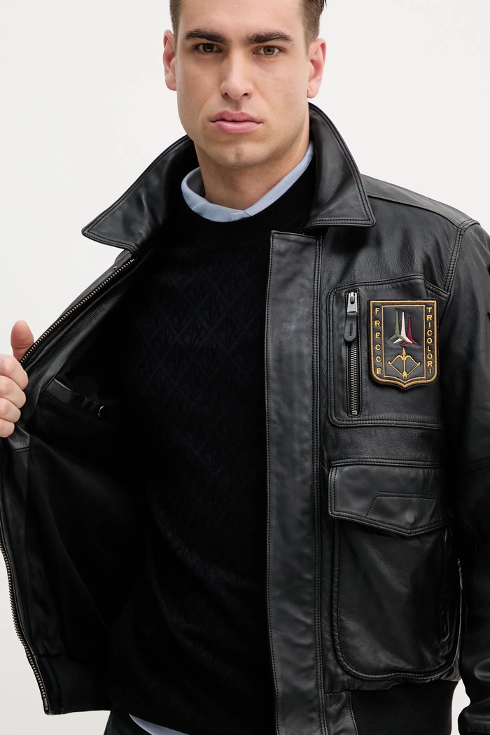 Kožená bunda Aeronautica Militare PN5046PL265