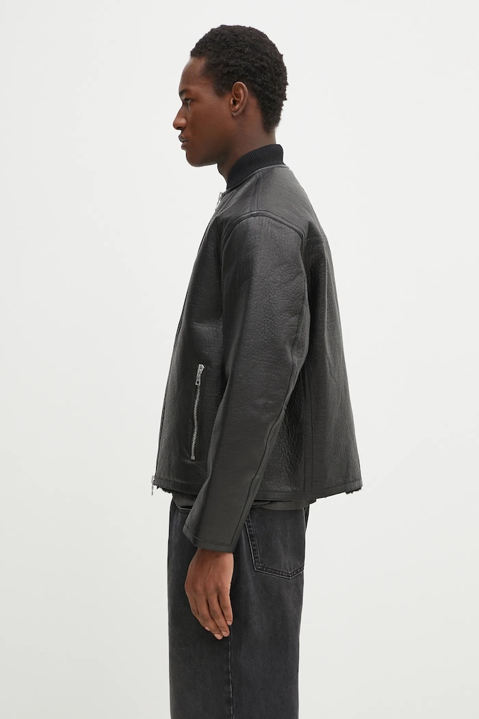 MKI MIYUKI ZOKU leather jacket Shearling Bomber Jacket SHEARLING.BOMBER.JACKET black SS25