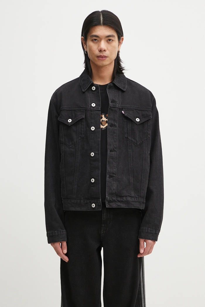 Oblačila Jeans jakna ICECREAM Running Dog Denim Trucker Jacket ICD25101 črna