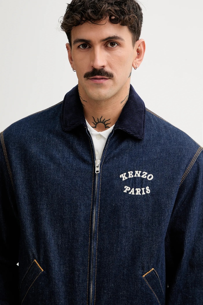 Džínová bunda Kenzo námořnická modř FF55DV1136B1.DM