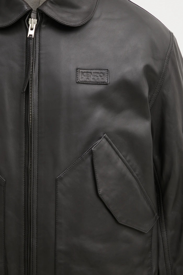 Kenzo giacca in pelle nero FF55LB1430AD.99