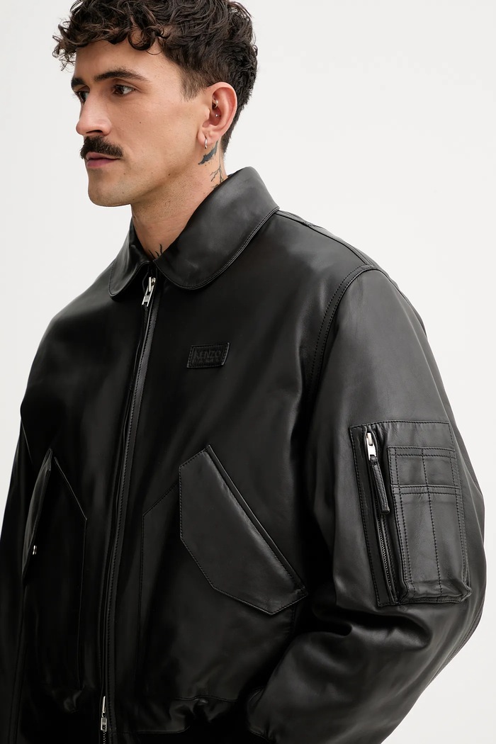 Kožená bunda Kenzo FF55LB1430AD.99 čierna