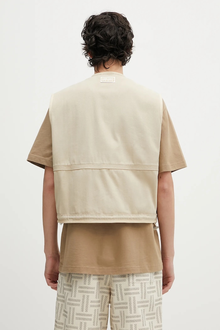 Clothing Kenzo sleeveless jacket cotton Men's FF55OU0099OT.11 beige