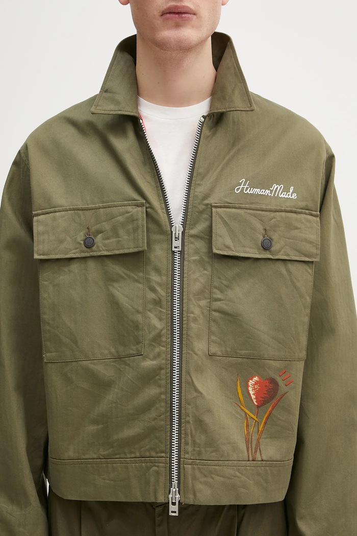 Bavlněná bunda Human Made Military Jacket zelená HM29JK016