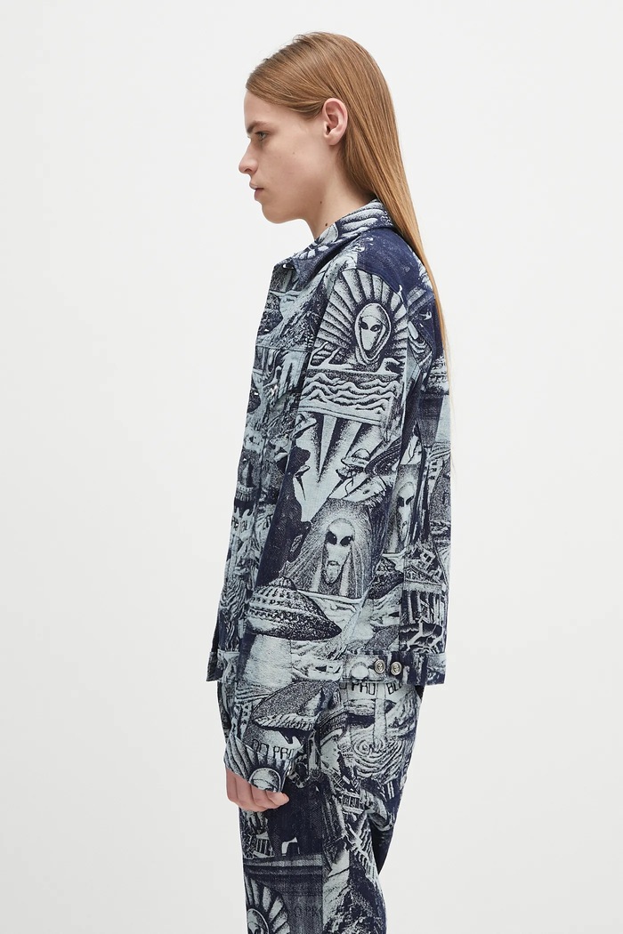 No Problemo cotton jacket Apocalypse Jacquard Trucker Jacket NP7000003 blue SS25