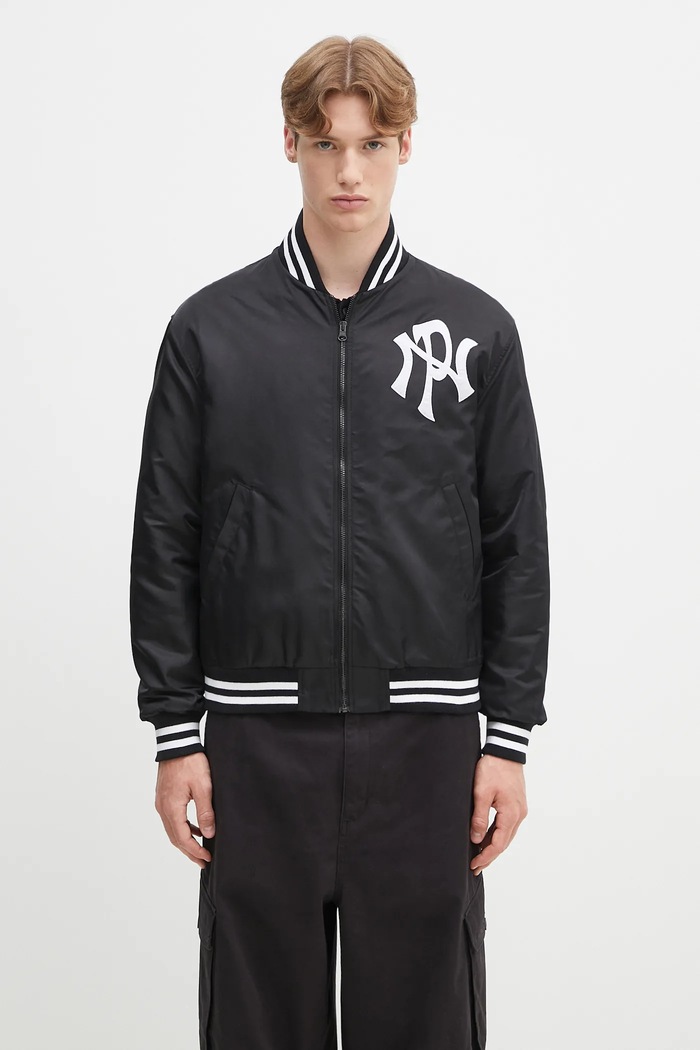 No Problemo bomber dzseki NYP Nylon Varsity Jacket enyhén szigetelt fekete NP7040103