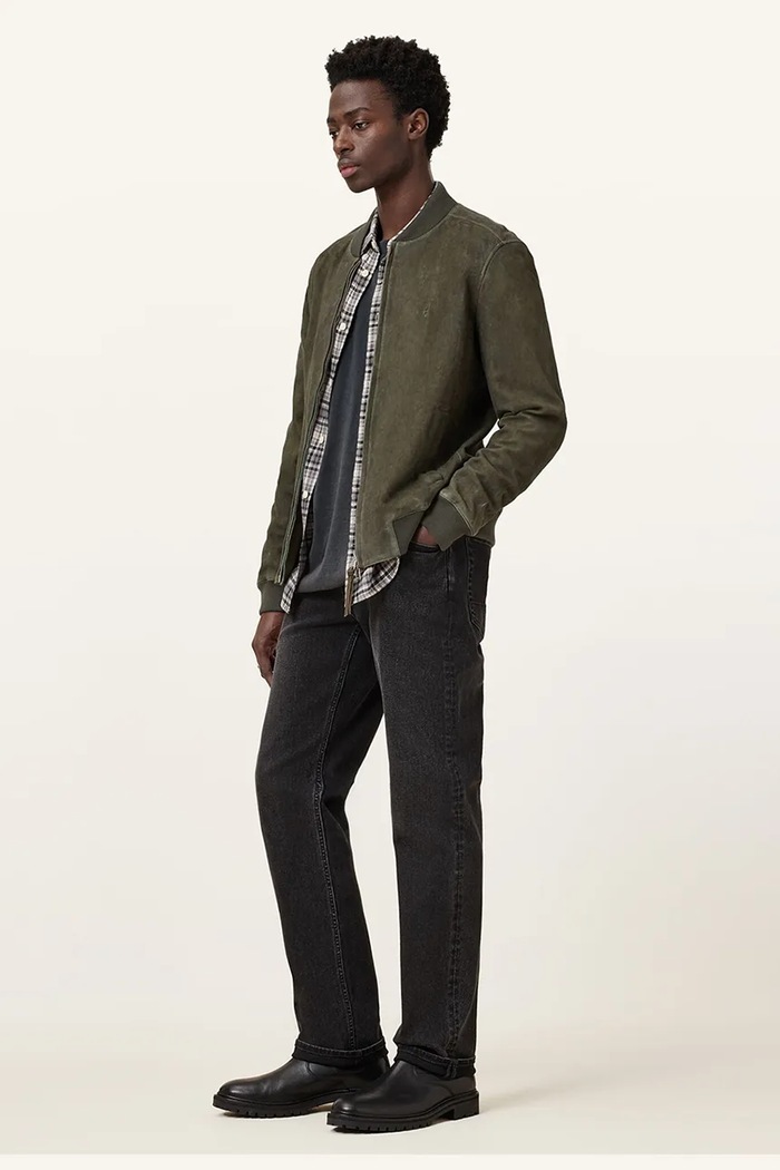 AllSaints kurtka zamszowa BUCKLEY M022LC
