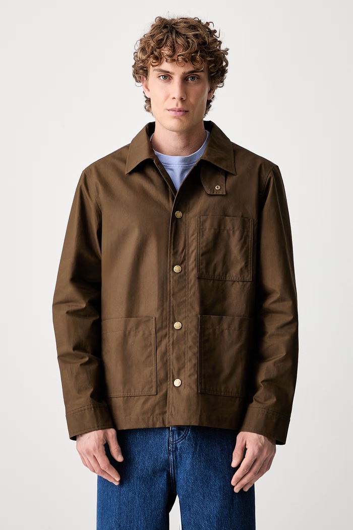 A.P.C. късо дамско яке от памук Blouson Gabriel без изолация кафяв COERC.H02841
