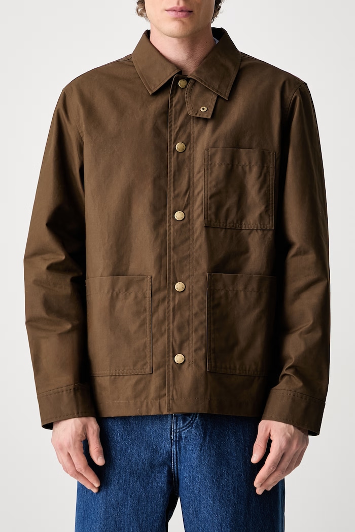 A.P.C. κοντό μπουφάν ανδρικό βαμβακερό Blouson Gabriel COERC.H02841 καφέ