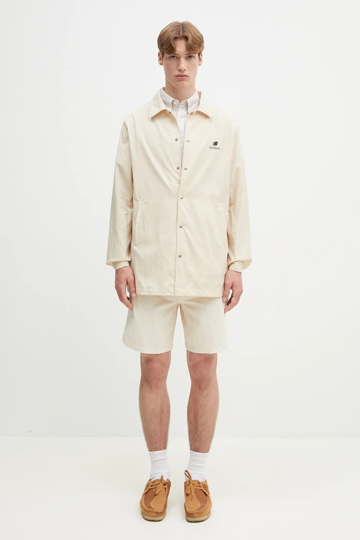 New Balance giacca camicia Made In Usa Seasonal Woven MJ41540SD beige