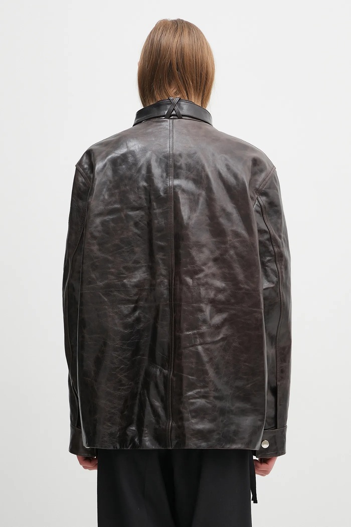 Clothing Wales Bonner leather jacket Vision Leather US25LE11.LE02.899 brown