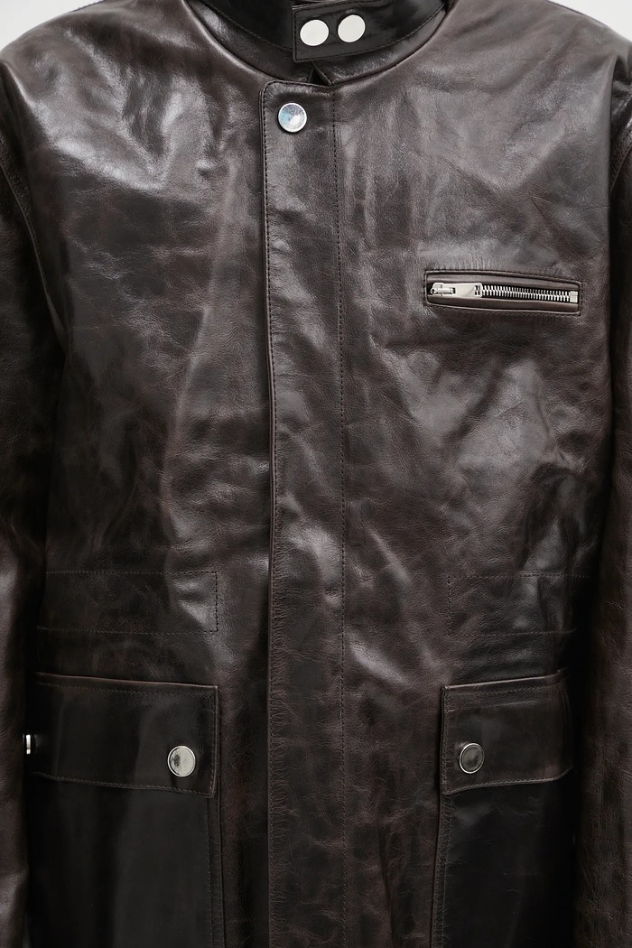 Wales Bonner bőrdzseki Vision Leather barna US25LE11.LE02.899